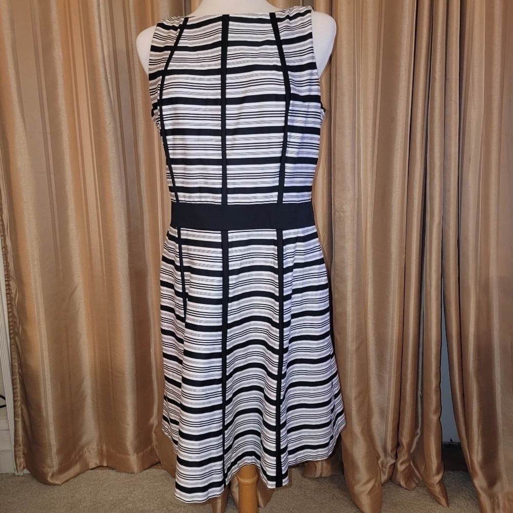 American Living Sleeveless Black and White Striped Dress Size 12